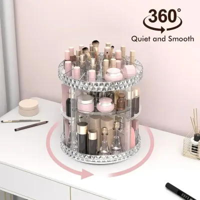 360 Rotating Makeup Organizer Acrylic Storage Stand – multi tier makeup organizer stand