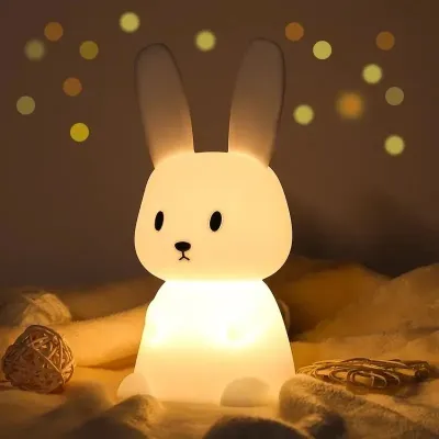 Bunny Silicone Night Light - Cute Rechargeable Lamp