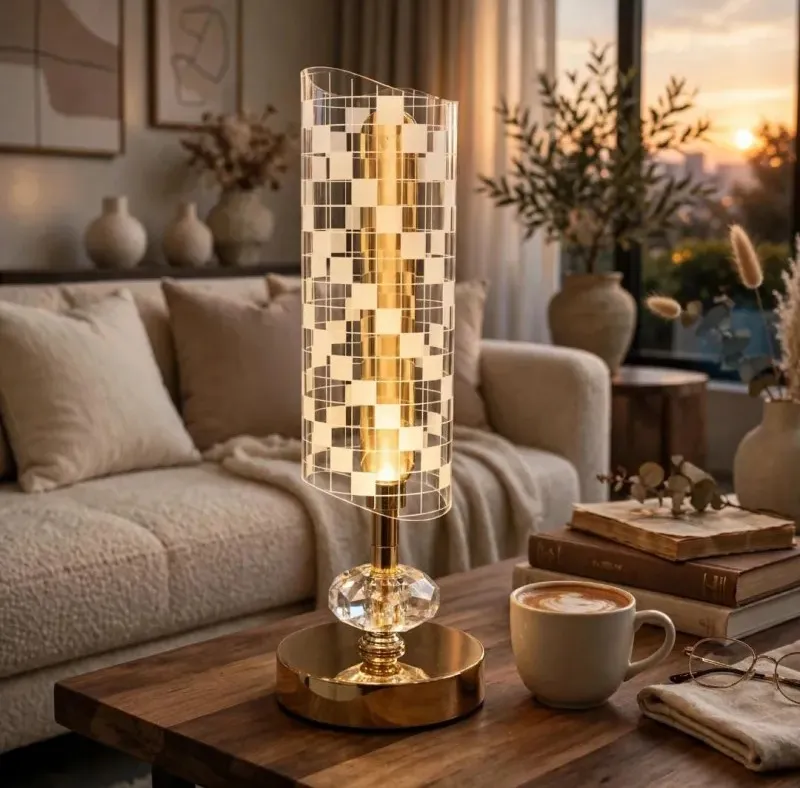 Luxury Crystal Table Lamp – Give your home a royal look with warm, soft lighting. – close-up of the details