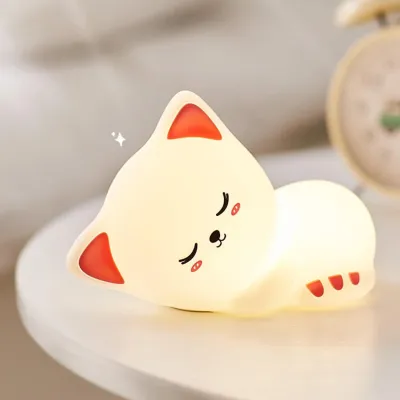 Silicone Cat Night Lamp - RGB Color Changing Model ZH-198